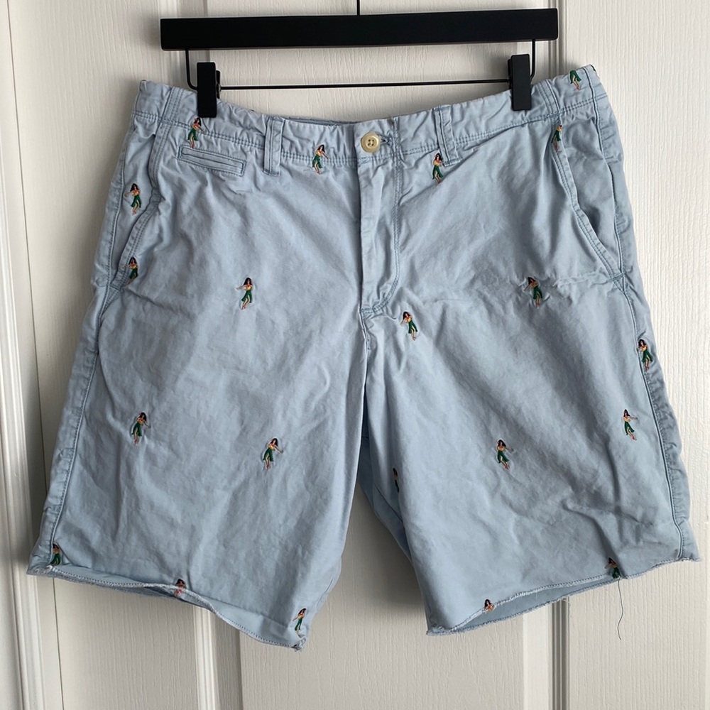 GAP - 100% Cotton Chino Shorts with Embroidered Hula Dancer Girl